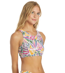 Sporti Active Tropical Palm High Neck Crop Bikini Top
