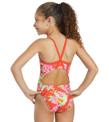 Sporti Chinoiserie Floral Thin Strap One Piece Swimsuit Youth (22-28)