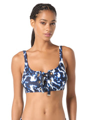 Michael Kors Women's Ikat Spot Lace Up Bralette Bikini Top