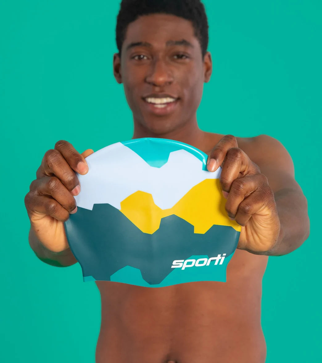 Sporti x She Is This Limited Edition Mountain Silicone Swim Cap