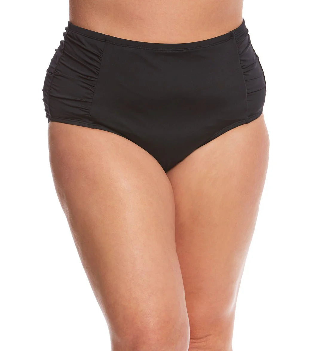 Jantzen Plus Size Solid High Waist Bikini Bottom