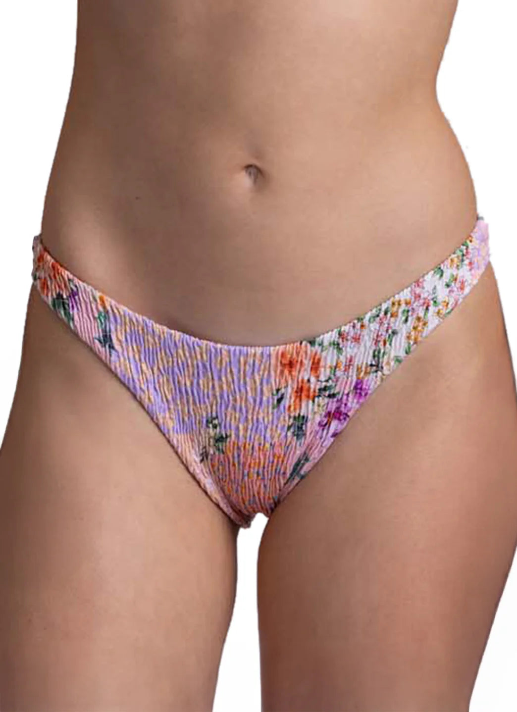 JOLYN Women's Kelia Cottage Patch Smocked French Cut Bikini Bottom