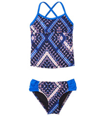 Hurley Girls' Tie Dye Maze Tankini Two Piece Set (4yrs-6X)