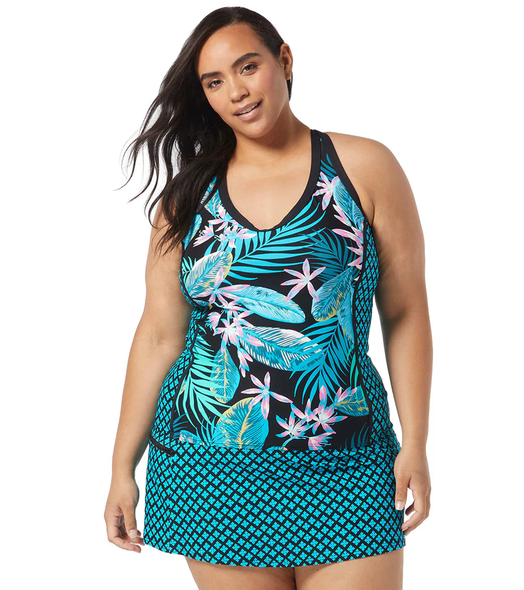 Beach House Women's Plus Size Delray Beach Print Emma Skort