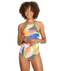 Speedo Vibe Women's Printed High Neck One Piece Swimsuit