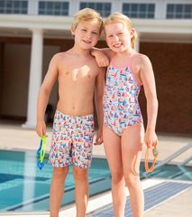Dolfin Girls' High Tide Printed One Piece Swimsuit (Little Kid)