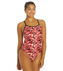 Dolfin Women's Xtrasleek Surge Print V2 Back One Piece Swimsuit