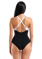 Arena Women's Linda Colorblock Cross Back One Piece Swimsuit