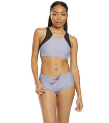 Sporti Active High Neck Color Block Crop Bikini Top