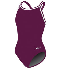 Dolfin Girls' Poly Solid DBX Back One Piece Swimsuit
