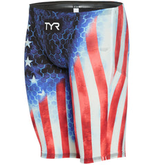TYR Men's Avictor Supernova USA  Jammer Tech Suit Swimsuit