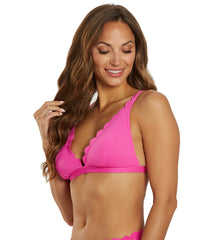 Kate Spade New York Women's Pique Solids Over the Shoulder Bikini Top