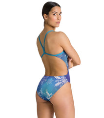 Arena Women's Blue Winter Challenge Back One Piece Swimsuit