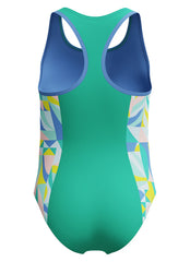 Speedo Girls' Printed Spliced Racerback One Piece Swimsuit (Little Kid, Big Kid)