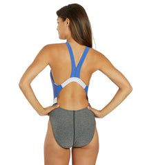 Speedo Women's Heather Quantum Fusion Splice One Piece Swimsuit