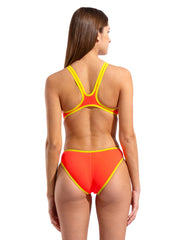 Arena Women's One Big Logo Tech Back One Piece Swimsuit