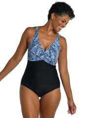 Maxine Women's Tidal Wave Wrap Front One Piece Swimsuit