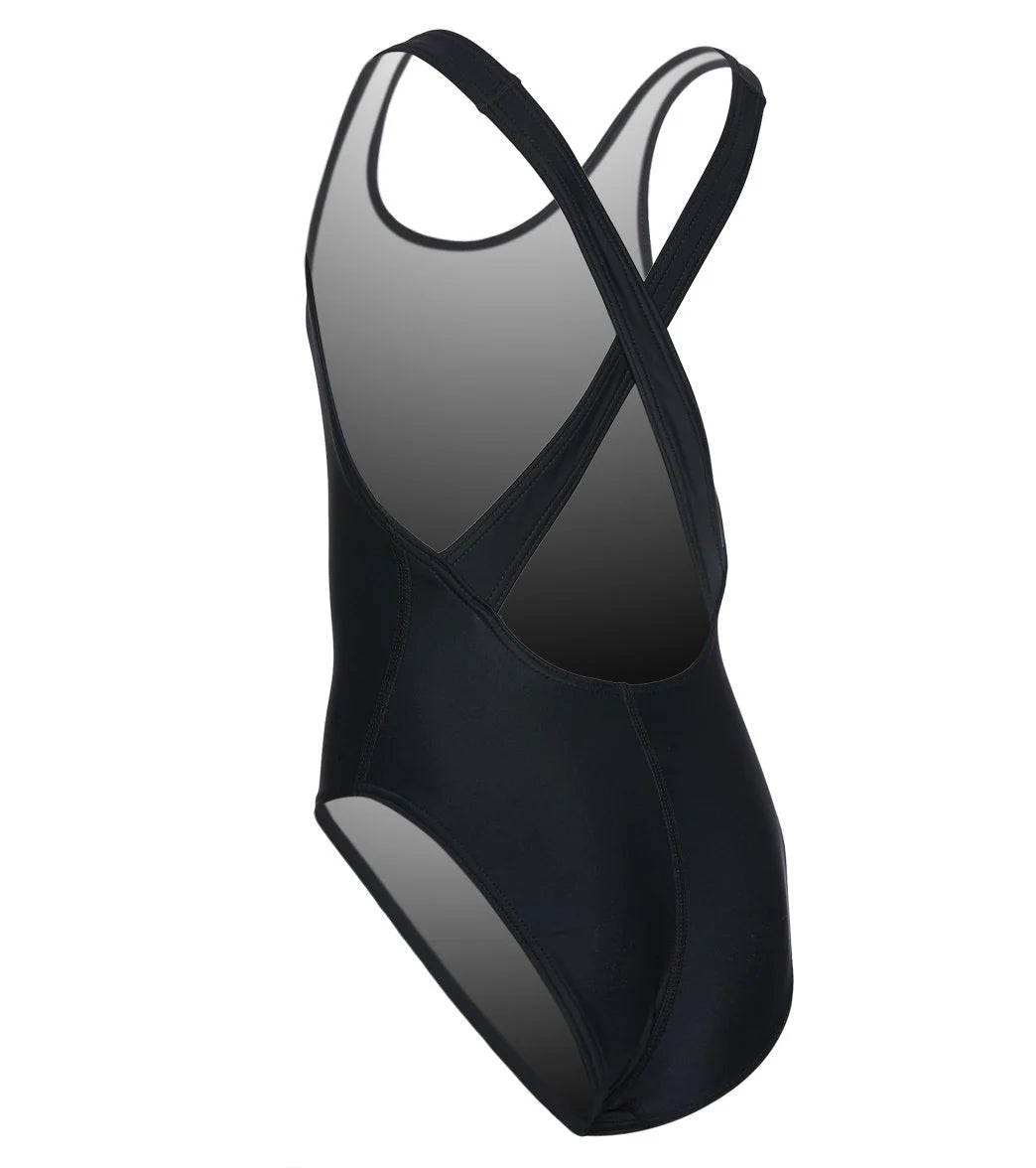 Sporti Wide Strap Cross Back One Piece Swimsuit Youth (22-28)