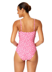 Anne Cole Women's Shibori Geo Classic Lingerie One Piece Swimsuit