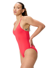 Speedo Women's Solid V-Neck One Piece Swimsuit