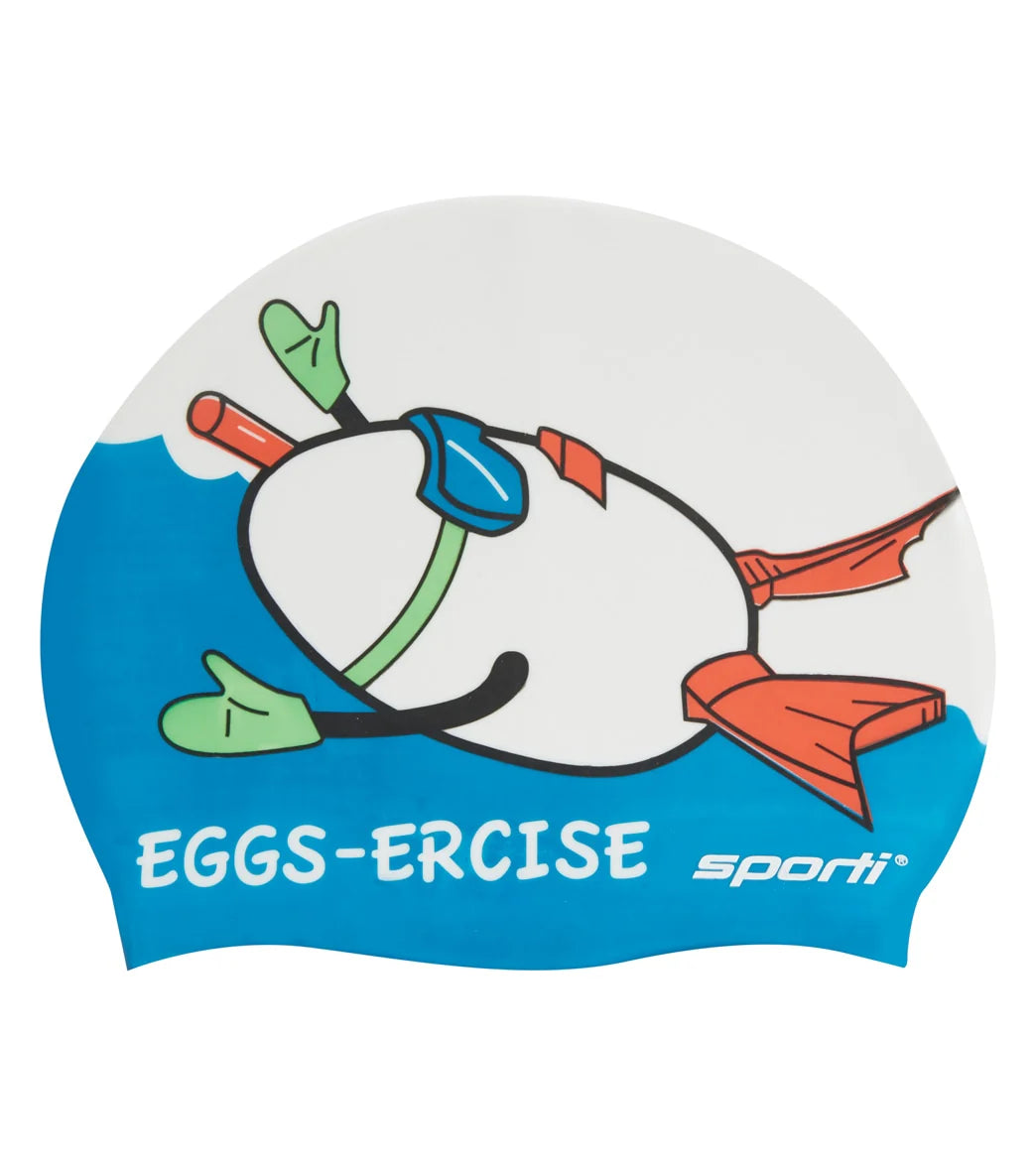 Sporti Limited Edition Eggs-Ercise Silicone Swim Cap Jr.