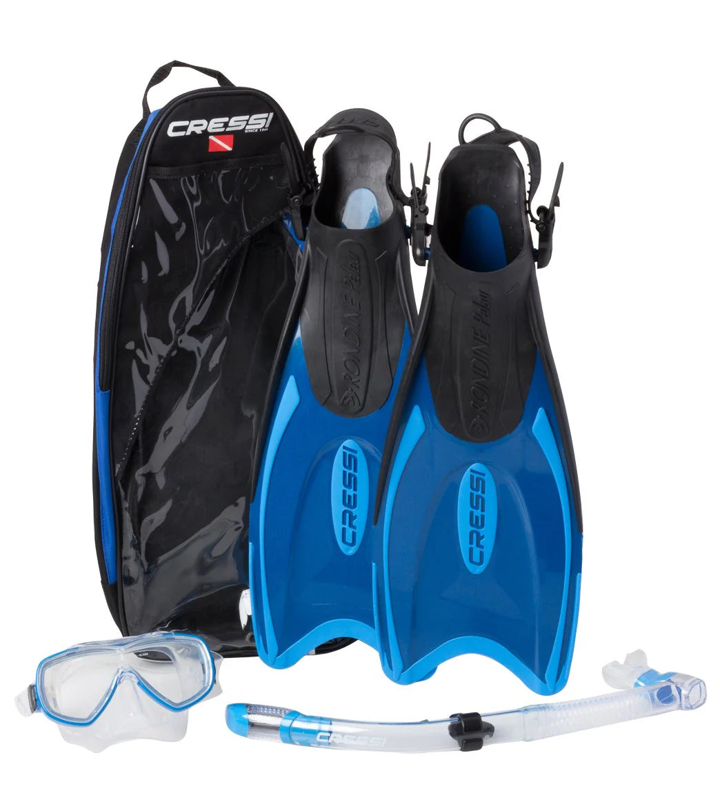 Cressi Palau Bag Mask, Snorkel, and Fin Set