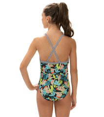 Dolfin Girls' Hang Tight Printed One Piece Swimsuit (Big Kid)
