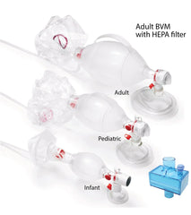KEMP USA Lifeguard AMBU Adult Bag Valve Mask with HEPA Filter