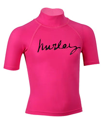 Hurley Little Girls' One & Only Solid S/S Rash Guard (4-6X)