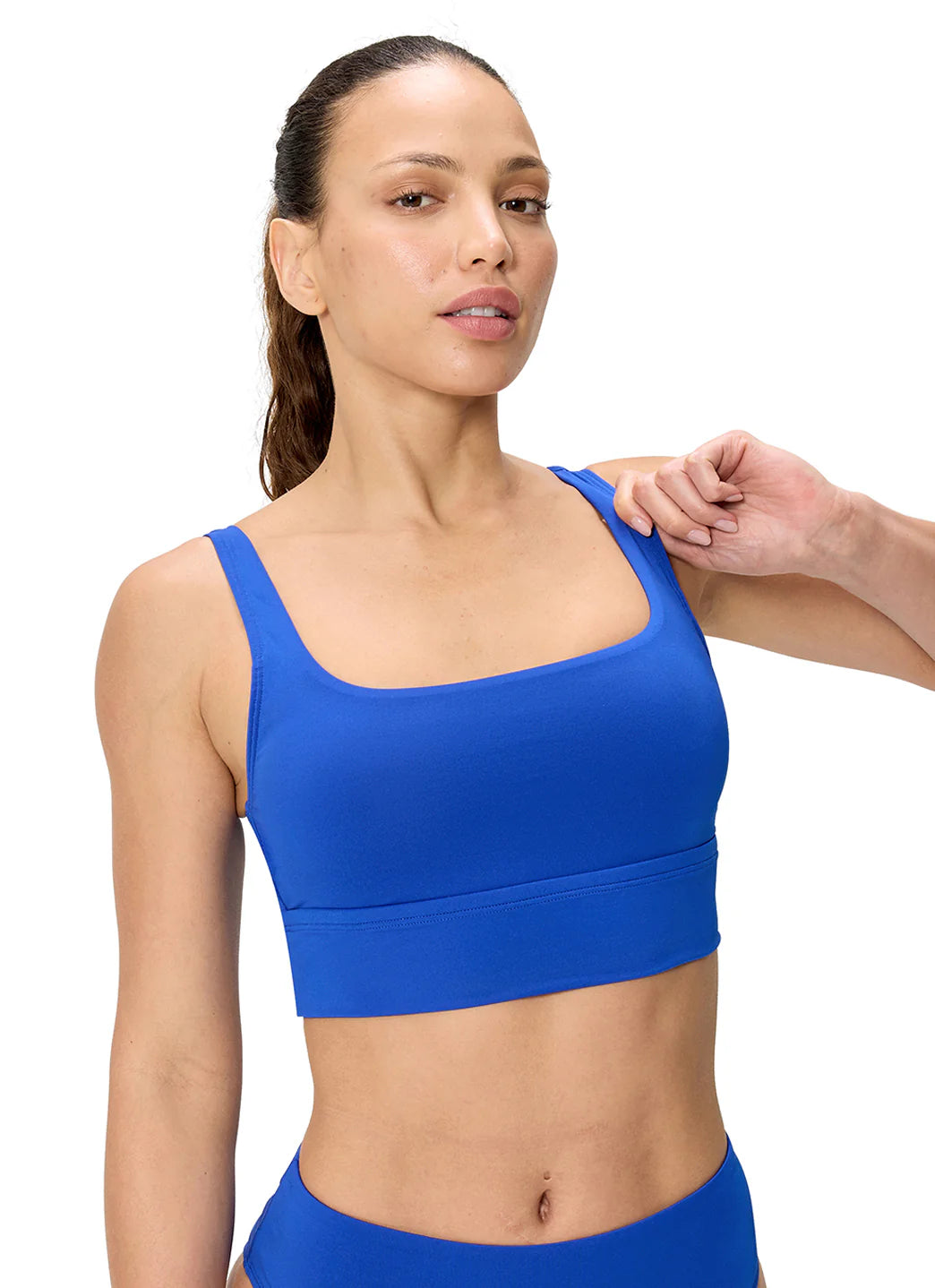 Speedo Women's Solid Square Neck Bikini Top