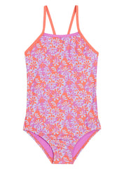 Speedo Girls' Print Propel Back One Piece Swimsuit (Big Kid)