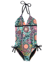 Hurley Turkish Floral Halter One Piece Swimsuit