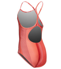 Arena Girls' Blended Stripe One Piece Swimsuit