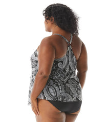 Beach House Women's Plus Size Bay Dreaming Kerry Mesh Layer Tankini Top