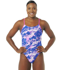 TYR X Simone Manuel Women's Marble Clouds Cutoutfit One Piece Swimsuit