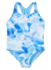 TYR Girls' Blue Ice Ella Maxfit Durafast Elite One Piece Swimsuit (Little Kid, Big Kid)