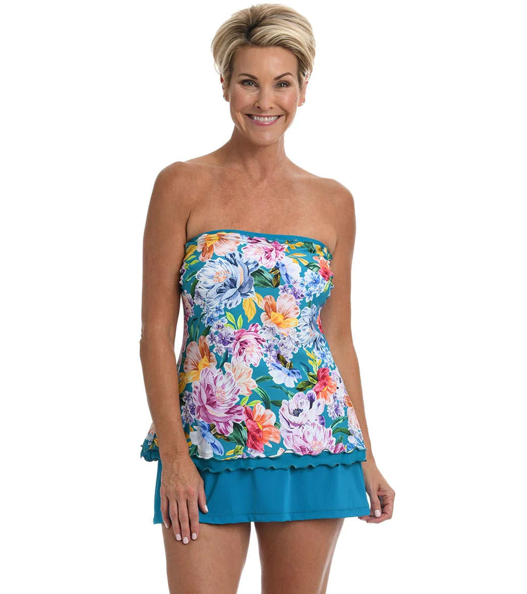 Maxine Women's English Arboretum Ruffle Tankini Top