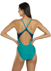 Speedo Women's Hydraline Solid Racerback Chlorine Resistant One Piece Swimsuit