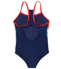 Speedo Girls' Solid Radiating Splice One Piece Swimsuit (Big Kid)