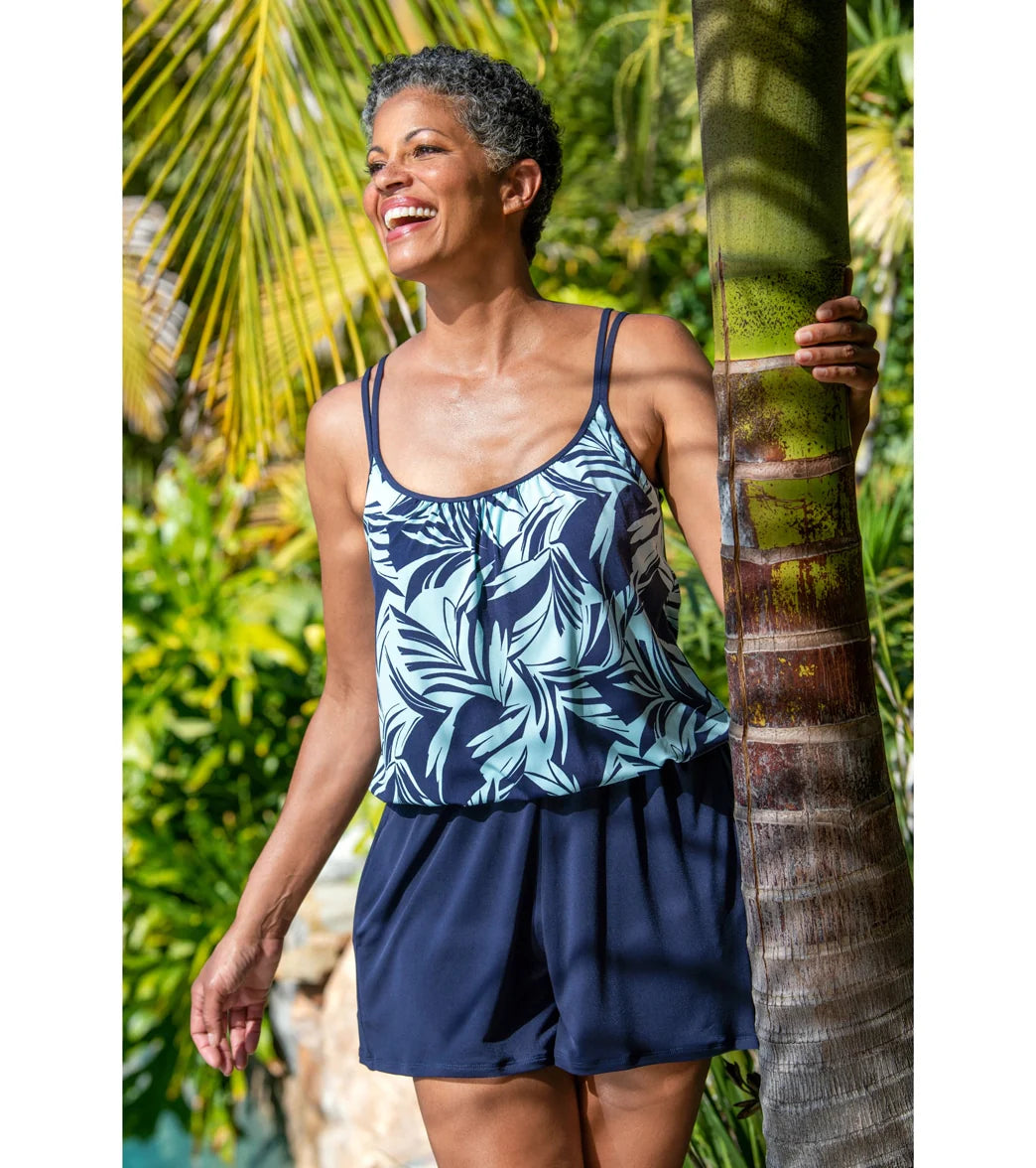 Maxine Women's Coastal Palm Swim Romper