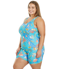 Sporti Plus Size Unitard Caribbean Sea One Piece Swimsuit