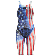 TYR Women's Avictor Supernova USA Closed Back Tech Suit Swimsuit