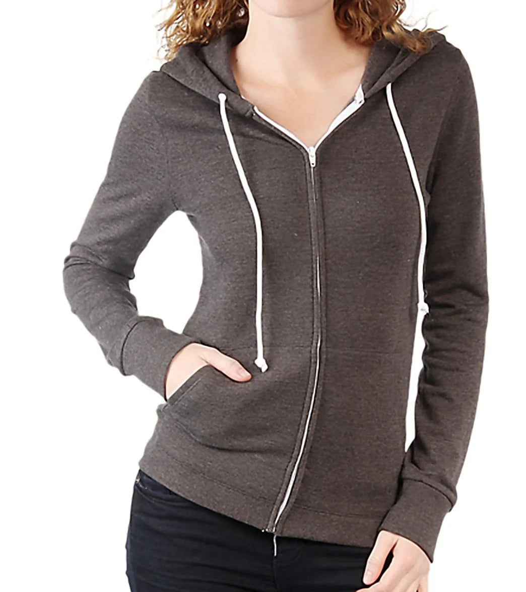 Hurley Girls' Solid Slim Fleece Zip Up Hoodie