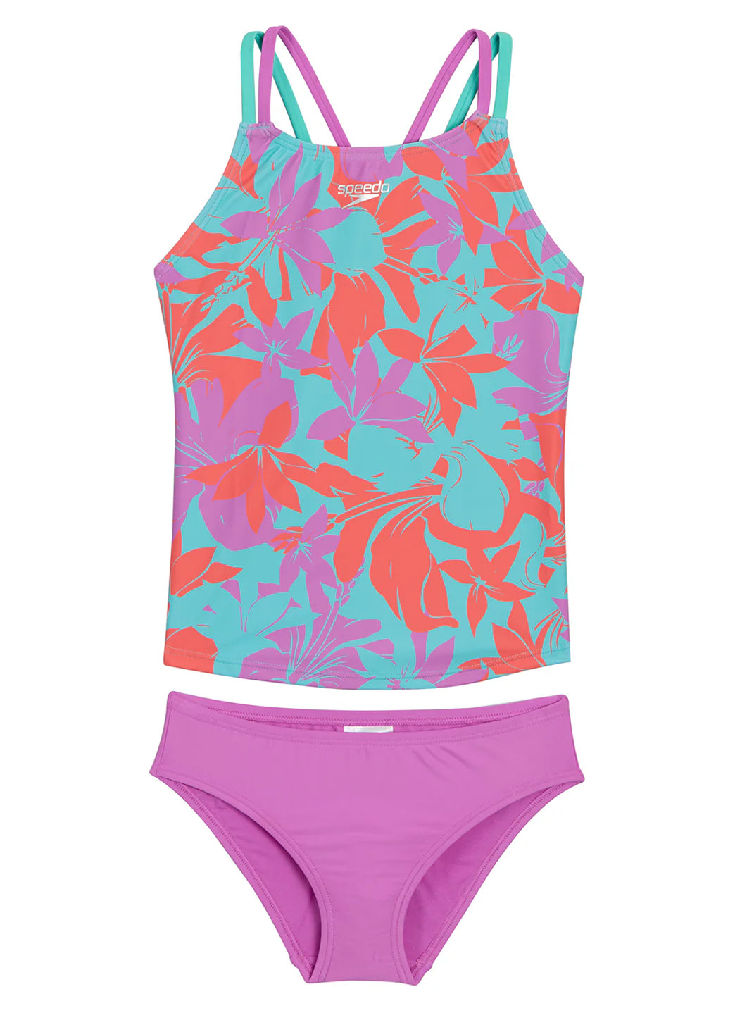Speedo Girls' Printed Tankini Set (Big Kid)
