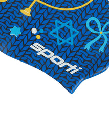 Sporti Hanukkah Silicone Swim Cap Jr.