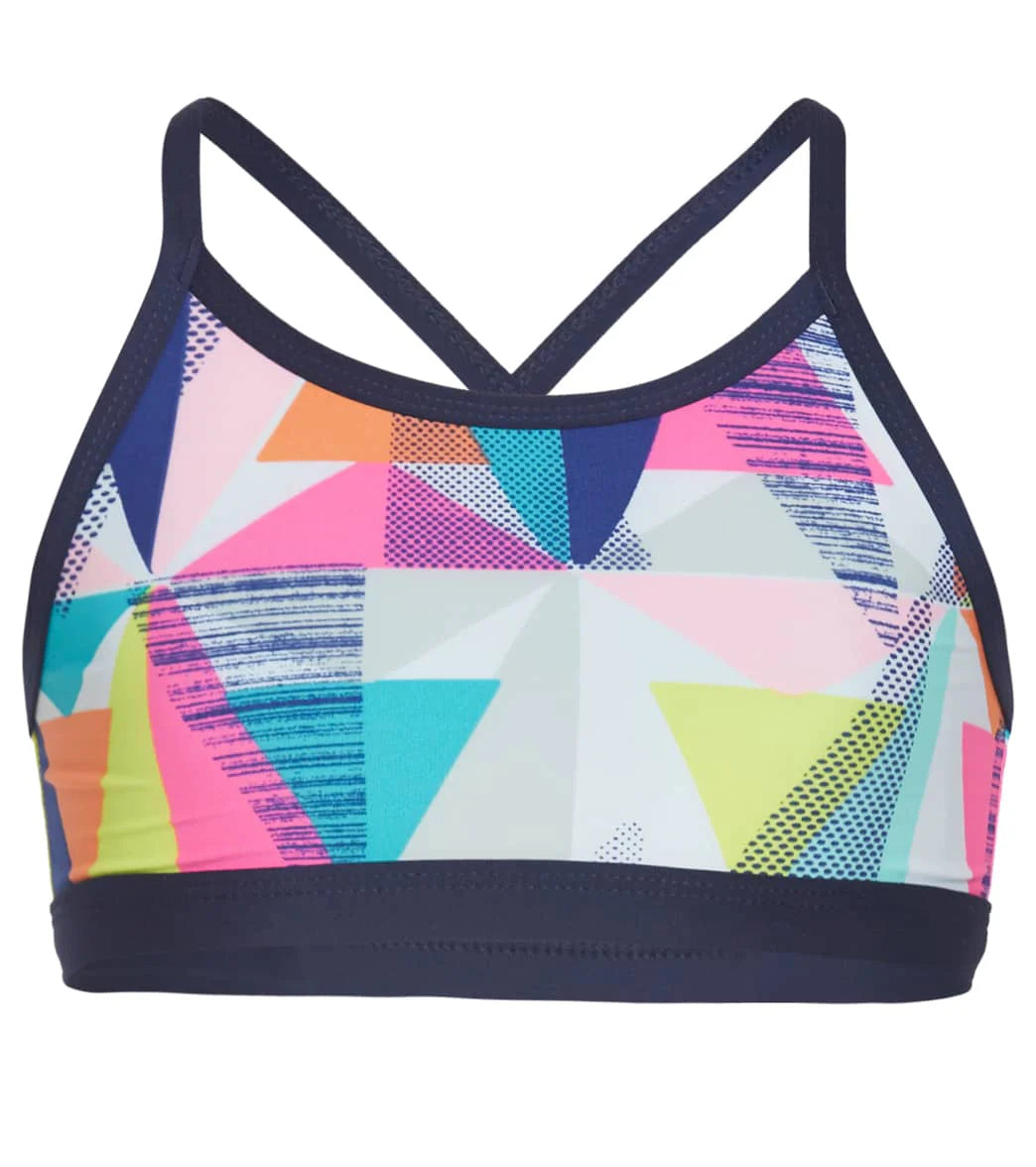 TYR Girls' Jigsaw Trinity Bikini Top (Little Kid, Big Kid)
