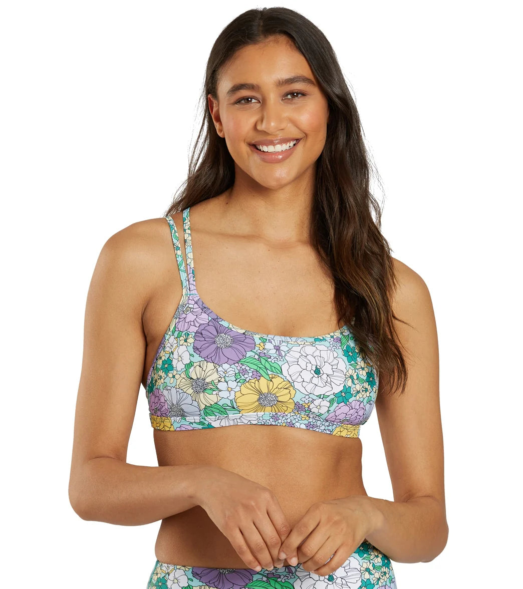 Sporti Active Bondi Floral Double Cross Workout Bikini Top