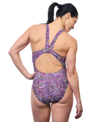 EQ Swimwear Women's Laguna Plum Long Torso One Piece Swimsuit
