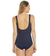 Speedo Women's Side Shirred Contourback One Piece Swimsuit