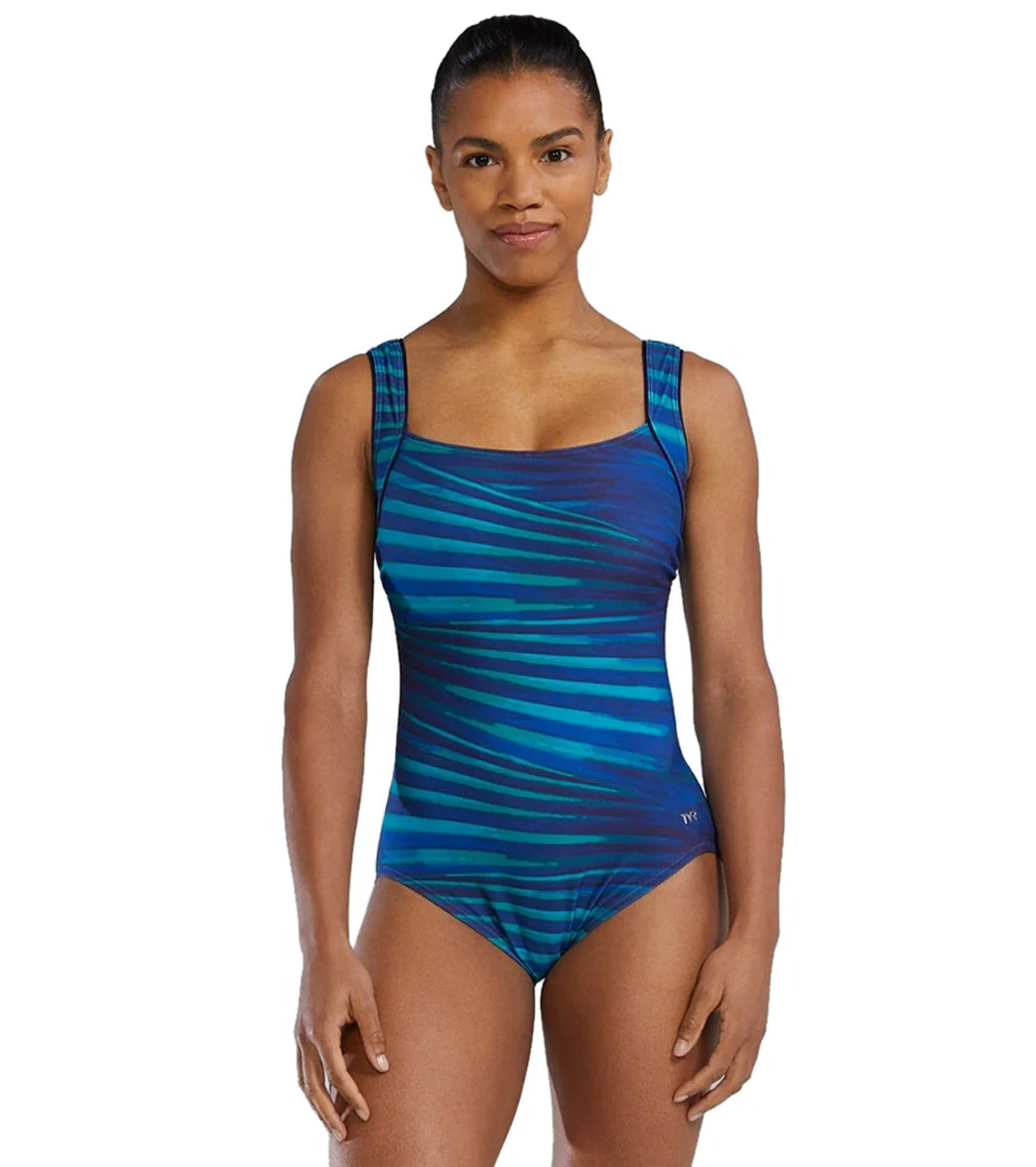 TYR Women's Lamina Square Neck Controlfit Durafast Elite One Piece Swimsuit
